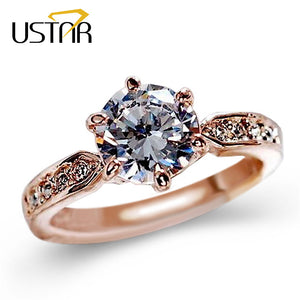 Rose Gold Cubic Zirconia Engagement Ring