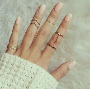 6 Piece Variety Set of Gold Rings