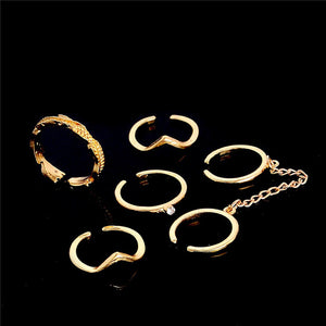 6 Piece Variety Set of Gold Rings