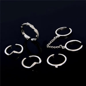 6 Piece Variety Set of Gold Rings