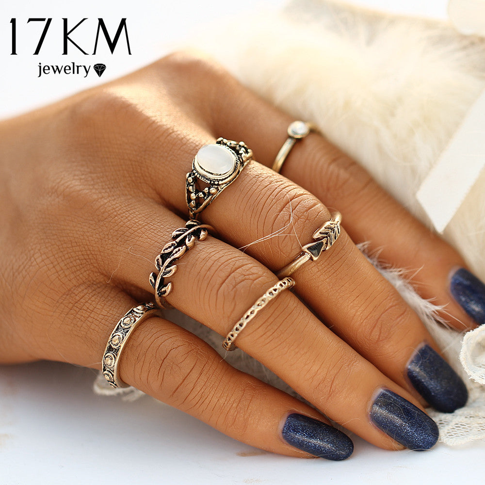 6Piece Set of Varied Knuckle Rings